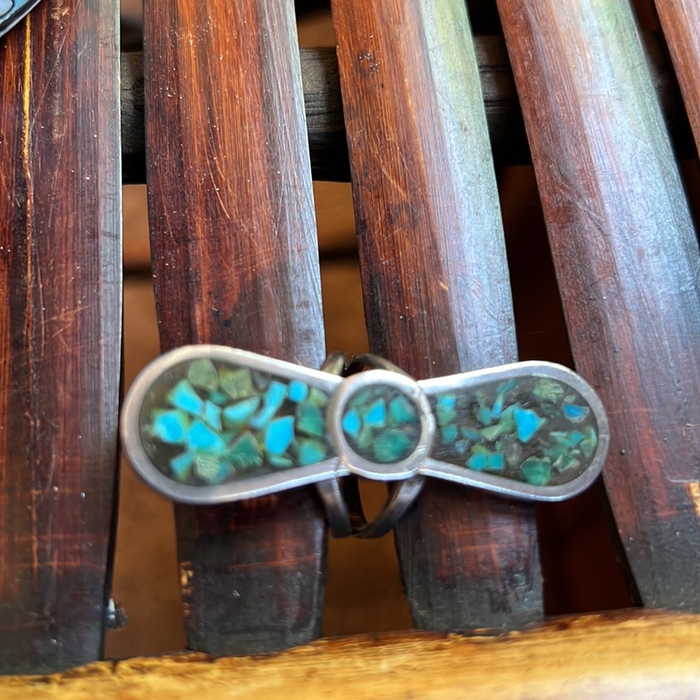 Gorgeous Sterling Silver Unique Ring Turqoise - image 1